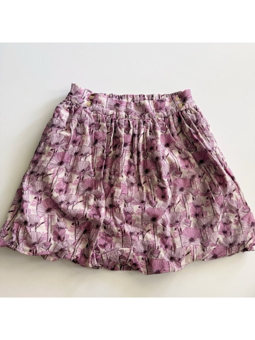 Kate Quinn Organics Girl orchid poppies woven bubble skirt 7 years EUC